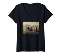 Women's Jean-Francois Millet The Gleaners V-Neck T-Shirt