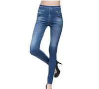 Womens Jean Jeggings Jeans for Women Stretchy Jeggings High Waist Tummy Control Jean Leggings with Pockets Denim Pencil Pants Tights Pullon Skinny Jeansdemin Stretchy Leggings Womens Trousers