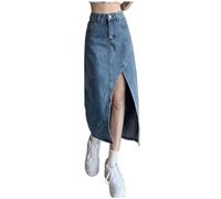 Women's Jean Skirt Split Skirt Plus Size High Waist Irregular Casual Sexy Chic And Elegant Slim Fit Streetwear Comfortable Fit Straight Everyday Outing Skirts