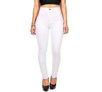 Women's Jeans High Waist Skinny Slip-On Trousers Jeans with Zip Skinny Jeans Slim Fit Denim Trousers Plain Casual Trousers Breathable Slip-On Trousers Stretch Jeans Streetwear Winter Trousers, White,