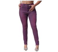 Women's Jeans High Waisted Push Up Leggings Vintage Seamless Casual Slim Fit Distressed Effect Stretch Chic Tights Sexy Leggings Temperament Streetwear Going Out Classic Trousers, purple, XXL