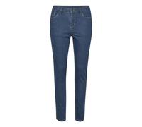 Kaffe Women's Jeans Slim Fit High-Waisted Regular Waistband Full-Length, Medium Blue Washed Denim, 18