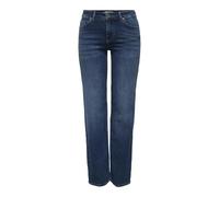 ONLY Women's Onlblush Mid Straight DNM Tai021 Noos Jeans, Dark Denim Blue, L / 34L