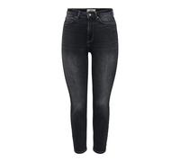 ONLY Women's Onlemily Icon Hw Str ANK DNM Cro304 Noos Jeans, Washed Black, 27W x 32L