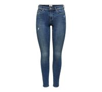 ONLY Women's Onlwauw Life Mid Skinny Fit Jeans, Medium Blue Denim, S / 34L