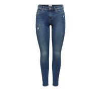 ONLY Women's Onlwauw Life Mid Skinny Fit Jeans, Medium Blue Denim, L / 32L