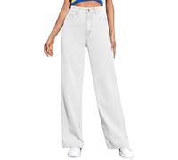 Women's Jeans Straight Shape Jeans Baggy High Waist Jeans Straight Leg Casual Long Legs Denim Trousers Plain Wide Leg Casual Trousers Large Sizes Hihop Jogging Bottoms Y2K Streetwear Jeans Trousers