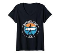 Women's Jeffrey's Bay Surfing South Africa Point Break V-Neck T-Shirt