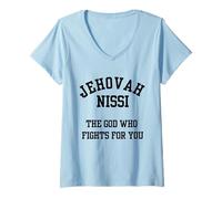 Womens Jehovah Nissi The God Who Fights for You V-Neck T-Shirt