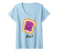 Womens Jelly PB&J Sandwich Couples Costume V-Neck T-Shirt