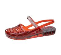 Women's Jelly Transparent Peep Toe PVC Sandals for Beach and Pool | Clear PVC for unique look, lightweight sole for comfort. Ideal for the beach and relaxation.