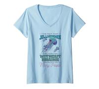 Women's Jellyfish Survived Without Brains Sarcastic Ocean V-Neck T-Shirt
