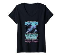 Women's Jellyfish Survived Without Brains Sarcastic Ocean V-Neck T-Shirt