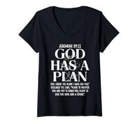 Women's Jeremiah 29 11 God Has A Plan Christian Bible Verse Faith V-Neck T-Shirt
