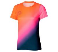 Mizuno Summer Pack QD Short Sleeve T-Shirt Orange/Dark Blue Women - XS