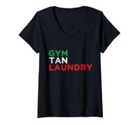 Women's Jersey Shore Gym Tan Laundry GTL New Jersey NJ Seaside V-Neck T-Shirt