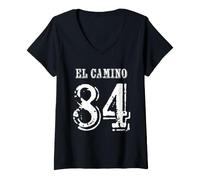 Women's Jersey Style El Camino The Road 84 Eighty-Four V-Neck T-Shirt