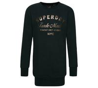 Women's jersey sweatshirt dress with metallic logo Superdry Luxe Vert XS