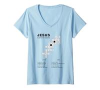 Womens Jesus, Always The Answer - Christian Faith Crossword Puzzle V-Neck T-Shirt