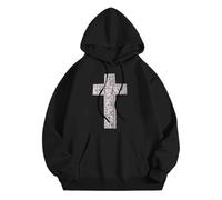 Womens Jesus Beach Hoodies Fashion Casual Christian Summer with Hood Tops Faith Backwoods Workou Graphic Sweatshirts God Religious Hooded Fall Gothic Cute with Designs Trendy Black