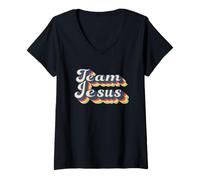 Womens Jesus Christ Bible Christian Gift Team Jesus V-Neck T-Shirt