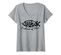 Women's Jesus Christ Cross Bible Verse Sayings Christian Devotion V-Neck T-Shirt