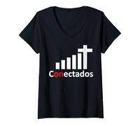 Women's Jesus Christ Cross Bible Verse Sayings Christian Devotion V-Neck T-Shirt