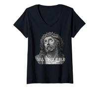 Womens Jesus Christ Pagan Idols Faith Bible Verse God V-Neck T-Shirt