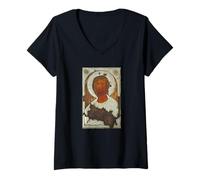 Women's Jesus Christ The Savior Eastern Orthodox Icon V-Neck T-Shirt