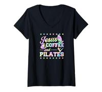 Women's Jesus Coffee and Pilates V-Neck T-Shirt
