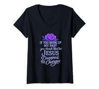 Womens Jesus Dropped The Charges Grace Message V-Neck T-Shirt