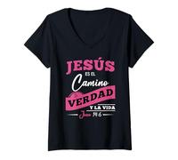 Womens Jesús ES el Camino, la verdad y la vida. V-Neck T-Shirt