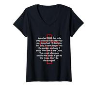 Womens Jesus Fed 5000 But Only 1 Stood At The Cross V-Neck T-Shirt