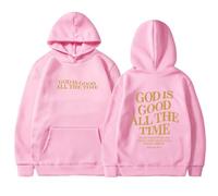 Womens Jesus God Is Good All The Time Fashion Hoodies & Sweatshirts Casual Christian Cute Essential Hooded Faith Outfits for Teens Long Sleeve Graphic Letter Goth Clothes Religious