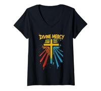Womens Jesus I Trust In You Divine Mercy Catholic V-Neck T-Shirt