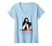 Womens Jesus I Want You Uncle Sam Army Poster V-Neck T-Shirt