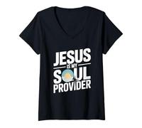 Womens Jesus Is My Soul Provider V-Neck T-Shirt