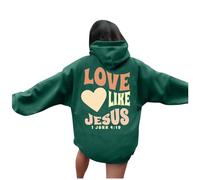 Womens Jesus Love Like Jesus Plain Hoodies Loose Fit with Hood Christian Letter Hooded Pullover Hoodies Religious Cartoon Trendy Graphic Outfits Anime God Faith Fall Soft Comfort Y2K