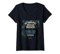 Womens Jesus My Therapist walks on water Jesus MATTHEW 14:27 V-Neck T-Shirt