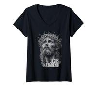 Womens Jesús Nazareno Redentor Salvador Cordero de Dios Jesucristo V-Neck T-Shirt