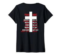 Womens Jesus Never God Says You Bless The Way The Truth ART ON BACK V-Neck T-Shirt