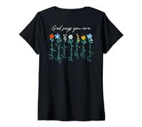 Womens Jesus Never God Says You Bless The Way The Truth ART ON BACK V-Neck T-Shirt