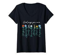 Womens Jesus Never God Says You Blessed The Way The Truth The Life V-Neck T-Shirt