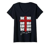 Womens Jesus Never God Says You Blessed The Way The Truth The Life V-Neck T-Shirt