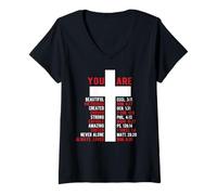 Womens Jesus Never God Says You Blessed The Way The Truth The Life V-Neck T-Shirt