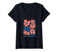 Womens Jesus Paid It All Christian Faith Bible V-Neck T-Shirt