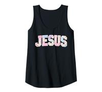Womens Jesus Patchwork Floral Christian Cute Cottagecore Faith Tank Top