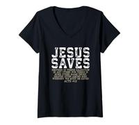 Womens Jesus Saves Acts 4:12 Salvation Quote V-Neck T-Shirt