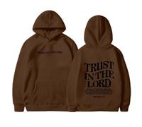 Women's Jesus Trust In The Lord Hoodies Cute Christian Country Pullover Hoodies Religious Loose Fit Letter Fleece Lined Graphic Trendy Outfits Fall Backwoods Jesus Saves Faith Goth Coffee