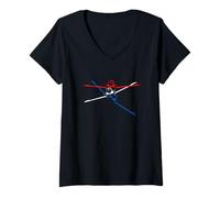 Women's Jet Provost British Classic Military Basic Training Aircraft V-Neck T-Shirt